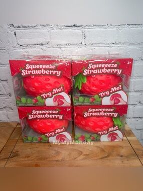 Sunny Days Jumbo Squeezy Strawberry Squishy Toy Bundle